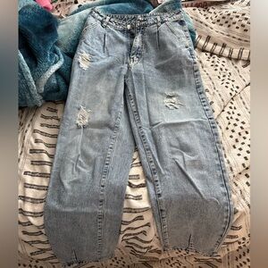 Distressed Light Blue Jeans